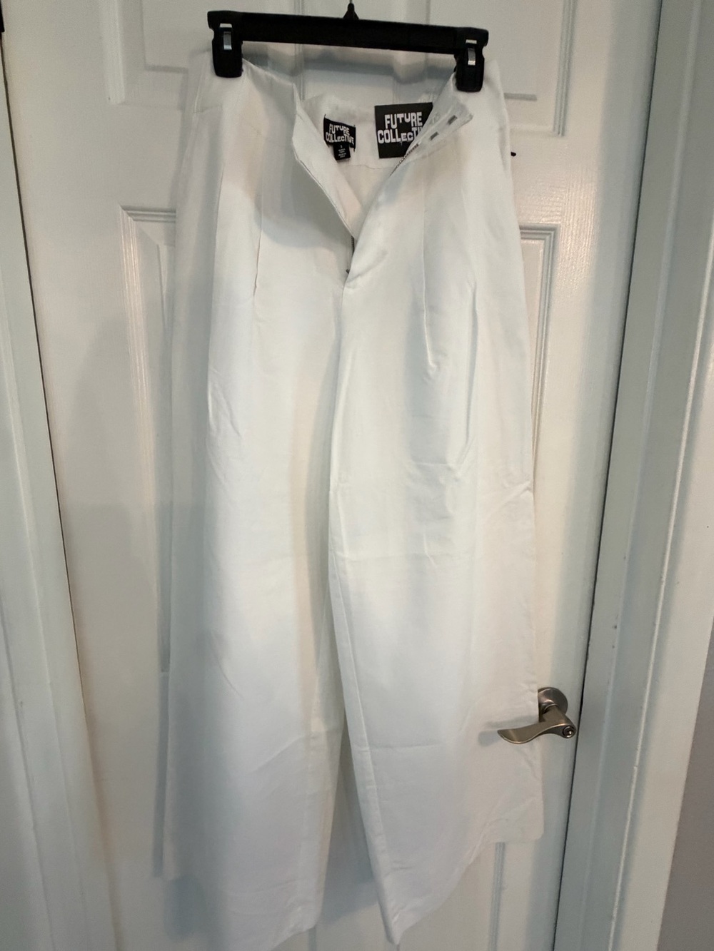 NWT Future Collective White High Rise Wide Leg Pants Size 8